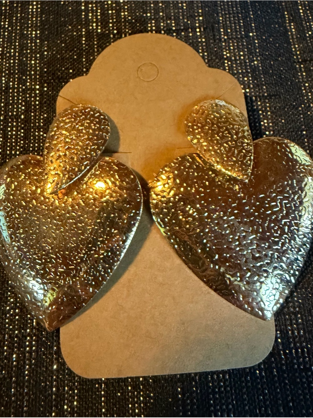 Gold Heart Statement Earrings